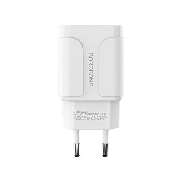 მობილურის დამტენი BOROFONE BA37A Speedy dual port charger set(Micro)(EU) 1m White