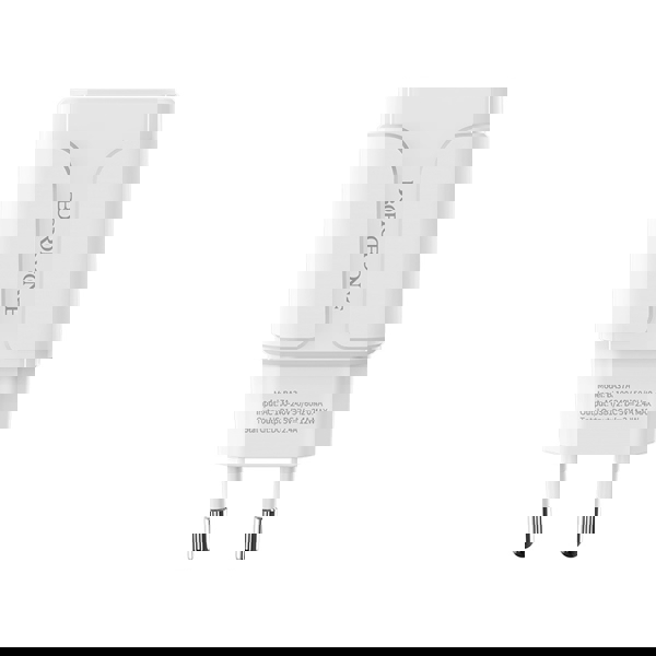 მობილურის დამტენი BOROFONE BA37A Speedy dual port charger set(Type-C)(EU)1m White