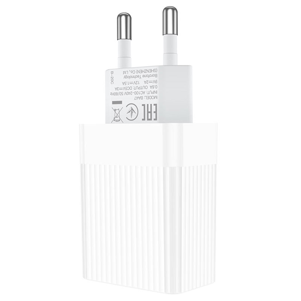 BOROFONE BA47A Mighty speed single port QC3.0 charger set(Micro)(EU) 1m White