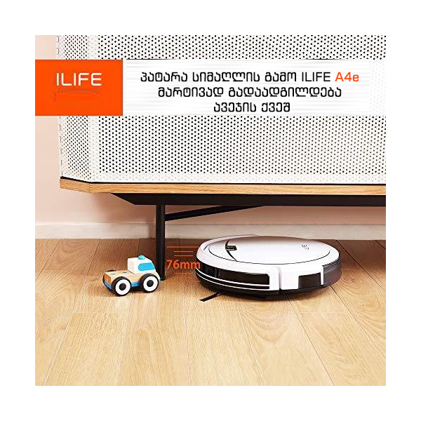  ILIFE A4e Robot Vacuum Cleaner ElectroWall, Remote Control Slim White