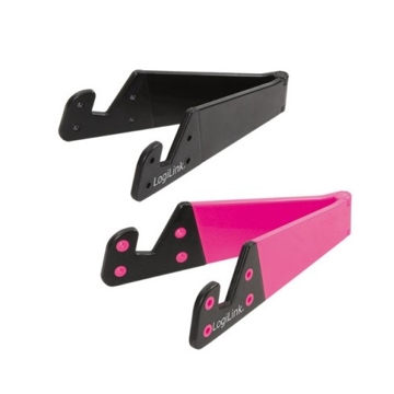 ტელეფონის სადგამი LOGILINK AA0039P Smartphone & Tablet Foldable Stand, 2 pcs,, black & pink