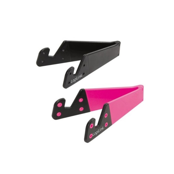 ტელეფონის სადგამი LOGILINK AA0039P Smartphone & Tablet Foldable Stand, 2 pcs,, black & pink