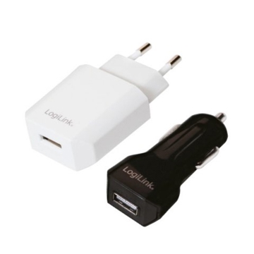 მანქანის დამტენი Logilink PA0109 USB Charger Set Car & AC