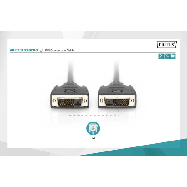 ვიდეო კაბელი DIGITUS DVI adapter DVI(245) - HD15