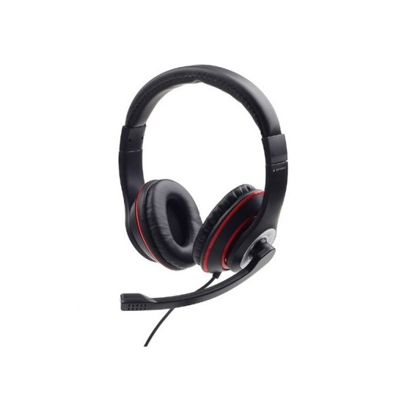 ყურსასმენი Gembird MHS-03-BKRD Stereo headset glossy black