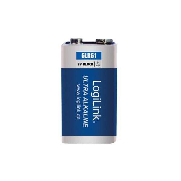 ელემენტი Logilink 6LR61B1 Battery, Ultra Power Alkaline 9V , 1pcs, Blister