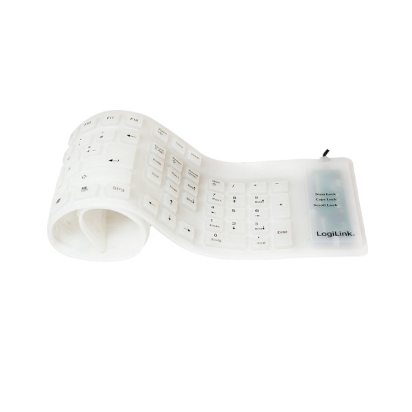 კლავიატურა LogiLink ID0018A Keyboard flexible waterproof USB + PS2 white