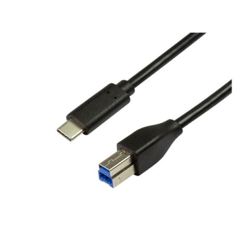 პრინტერის კაბელი Logilink CU0163 USB 3,2 Gen1x1 Cable, USB-C™ M to USB BM, black, 2 m