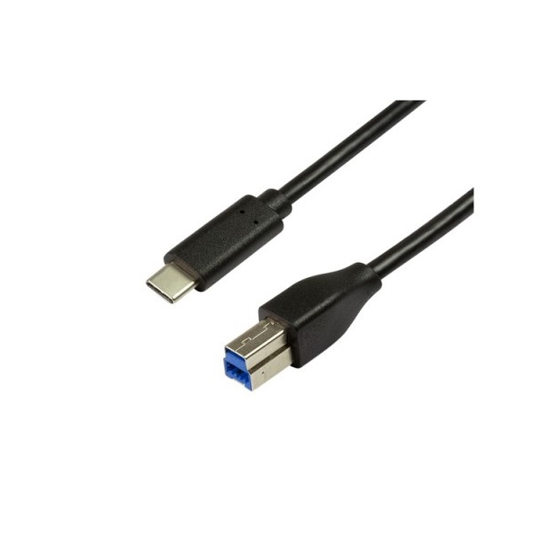 პრინტერის კაბელი Logilink CU0163 USB 3,2 Gen1x1 Cable, USB-C™ M to USB BM, black, 2 m