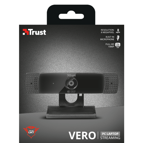 ვებკამერა Trust GXT1160 VERO Full HD 1080P WBCM USB, Built-in Microphone Black