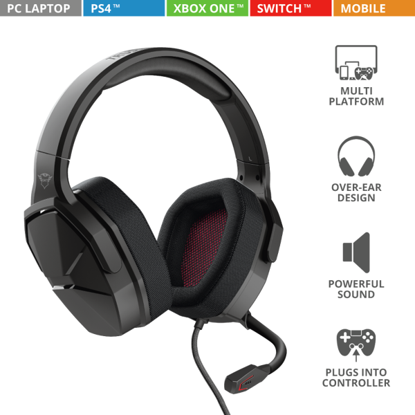 ყურსასმენი Trust GXT 4371 Ward Multiplatform Gaming Headset