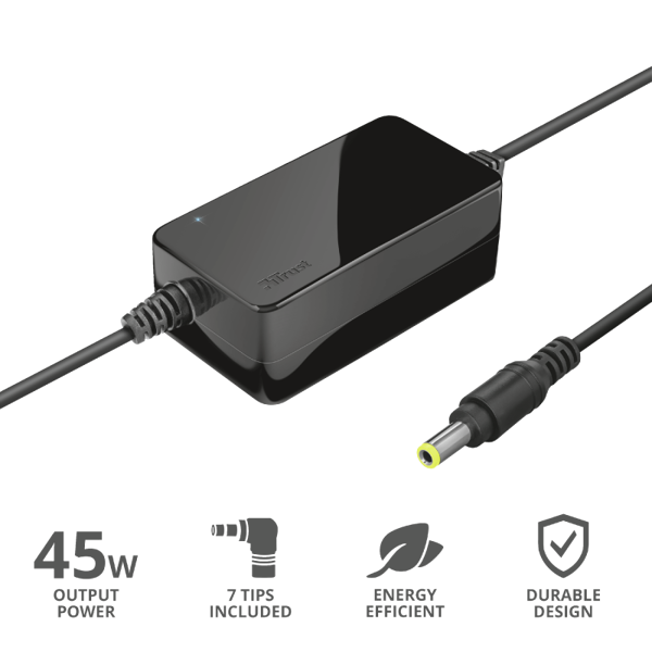 ნოუთბუქის დამტენი Trust Primo 45W Universal Laptop Charger