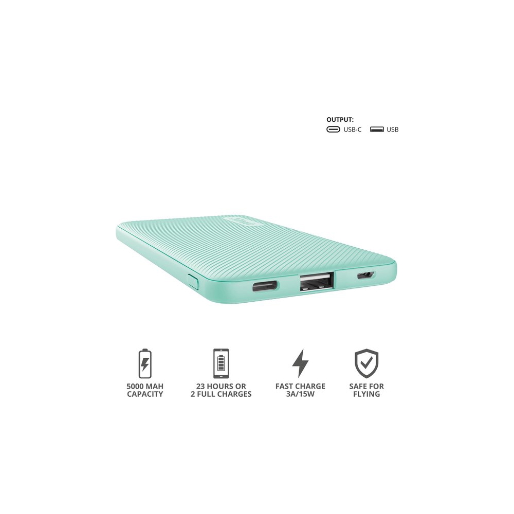 პორტატული დამტენი Trust Primo Powerbank 5.000 mAh Mint