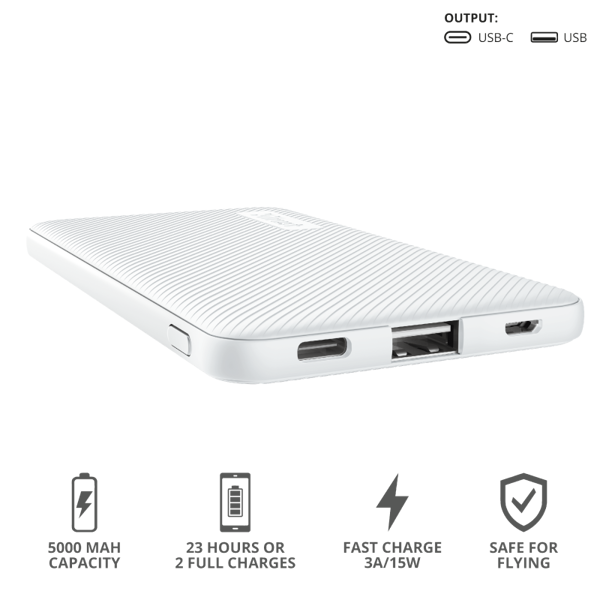 პორტატული დამტენი Primo Powerbank 5.000 mAh White