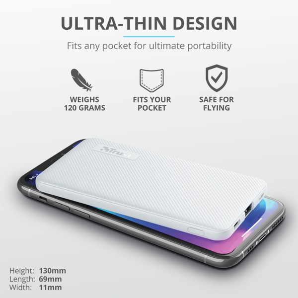 პორტატული დამტენი Primo Powerbank 5.000 mAh White