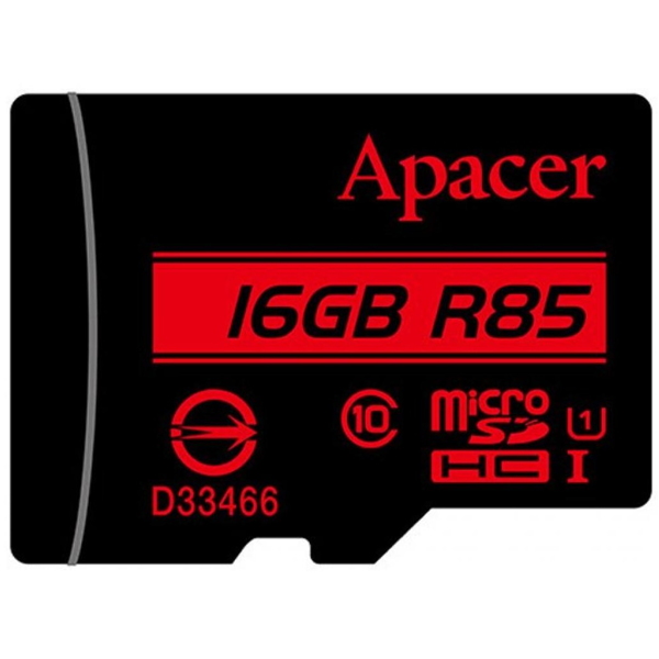 მეხსიერების ბარათი Apacer 16GB microSDHC C10 UHS-I R85MB/s SD