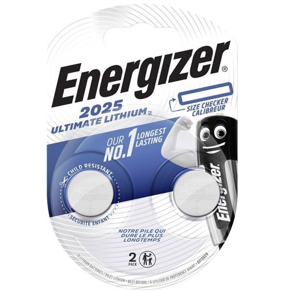 Energizer 2025 BP2 ლითიუმ ელემენტი-ღილაკი, 2ც შეკრა 2025-BP2, 3013 