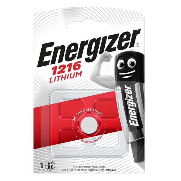 Energizer 1216 ლითიუმ ელემენტი-ღილაკი, 1ც შეკრა 1216 -PIP1 (610379), 1508 