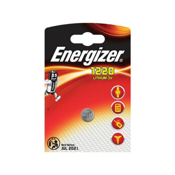 ელემენტი Energizer CR1220 ლითიუმ ელემენტი-ღილაკი, 1ც შეკრა, 1220-BP1, 1522 