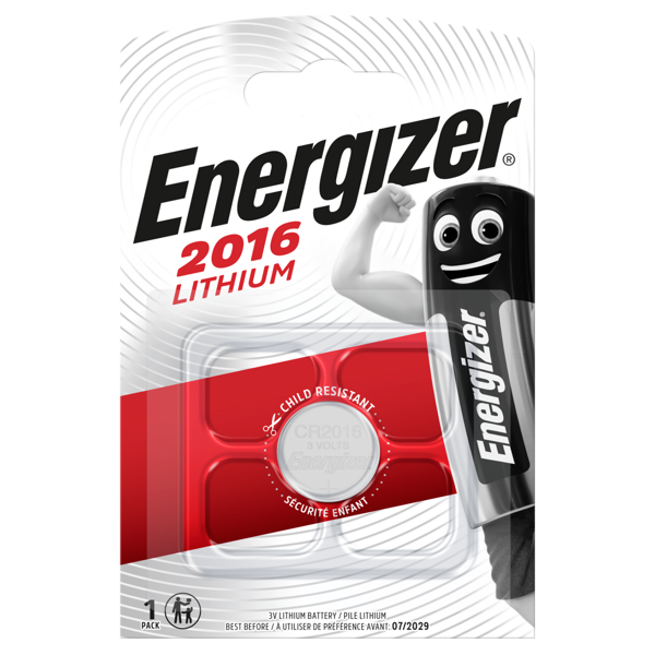 Energizer 2016 ლითიუმ ელემენტი-ღილაკი, 1ც შეკრა 2016-FSB1 (638710),3002