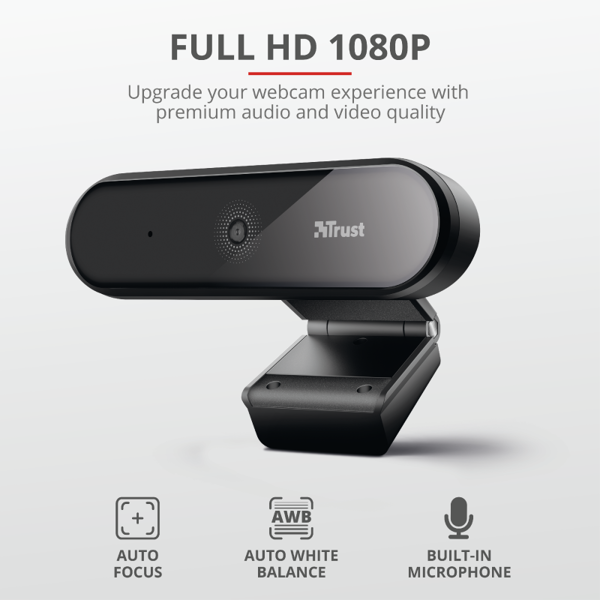 ვებკამერა Trust Web Cam TYRO FULL HD 1080P 23637 Black