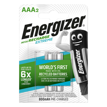 ელემენტი Energizer Extreme AAA 800mAh აკუმულატორი, 2ც შეკრა E300324500, 6862 