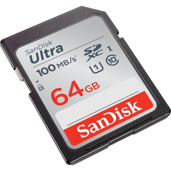 მეხსიერების ბარათი SanDisk 64GB SDXC C10 UHS-I R100MB/s Ultra