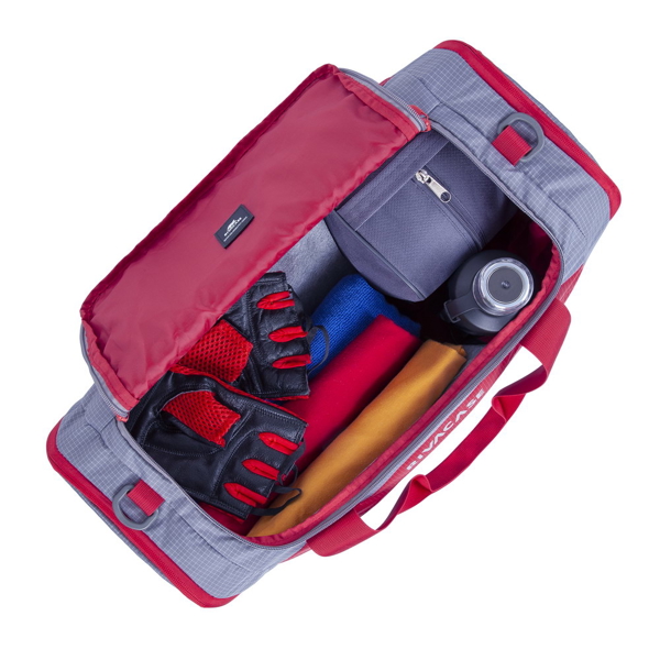 სამოგზაურო ჩანთა Rivacase 5235 30L Duffle travel Bag 6 Grey/Red