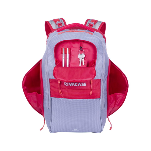 ნოუთბუქის ჩანთა Rivacase 5265 30L Laptop Backpack 17.3" Grey/Red