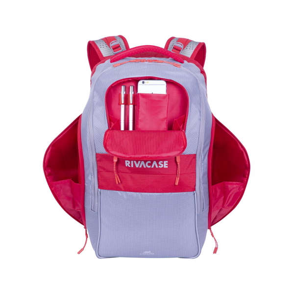 ნოუთბუქის ჩანთა Rivacase 5265 30L Laptop Backpack 17.3" Grey/Red