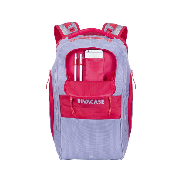 ნოუთბუქის ჩანთა Rivacase 5265 30L Laptop Backpack 17.3" Grey/Red