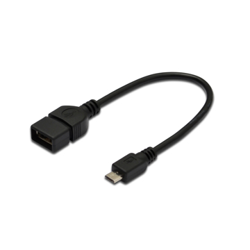 ადაპტერი DIGITUS USB 2.0 adpter cable, OTG, type micro B - A