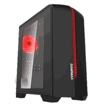 ქეისი GAMEMAX CENTAURI, MiniT,1*USB3.0,1*USB2.0,1*120 RED,acrylic (side panel),without PSU,black