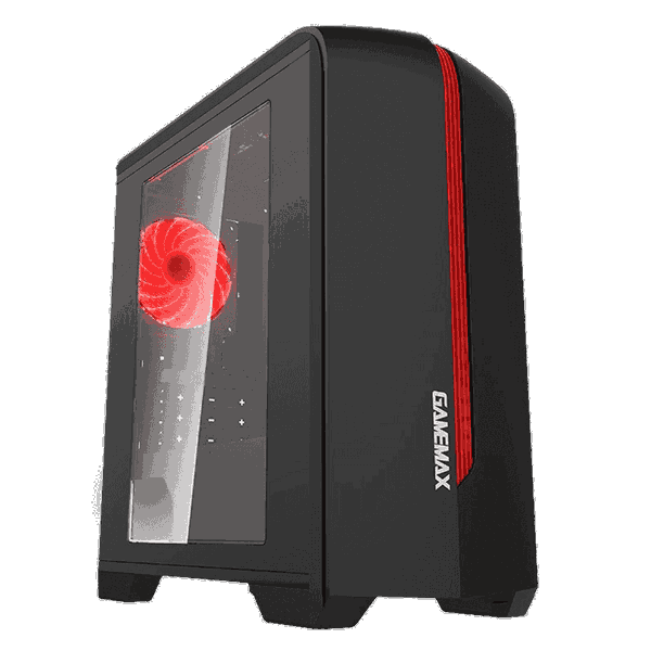 ქეისი GAMEMAX CENTAURI, MiniT,1*USB3.0,1*USB2.0,1*120 RED,acrylic (side panel),without PSU,black