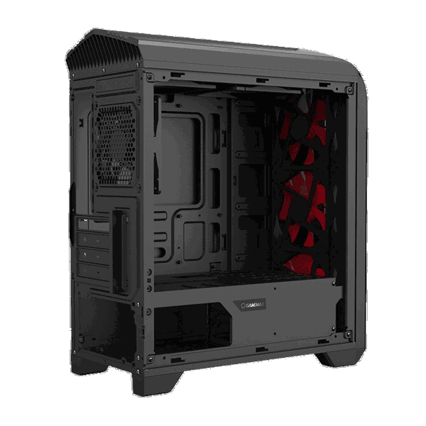 ქეისი GAMEMAX CENTAURI, MiniT,1*USB3.0,1*USB2.0,1*120 RED,acrylic (side panel),without PSU,black