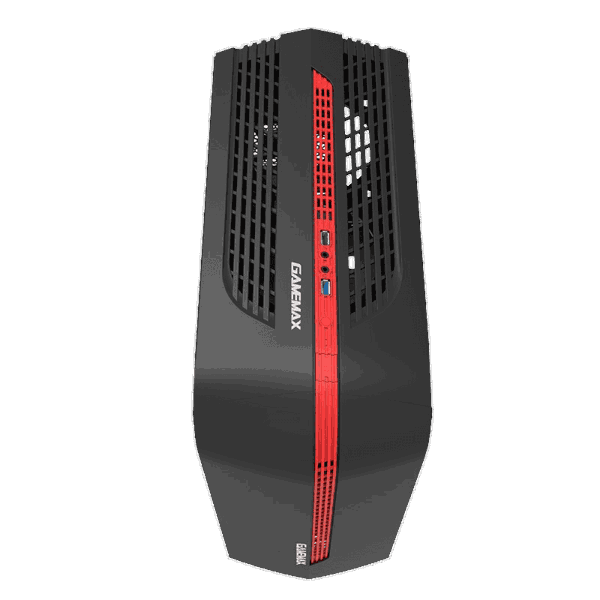 ქეისი GAMEMAX CENTAURI, MiniT,1*USB3.0,1*USB2.0,1*120 RED,acrylic (side panel),without PSU,black