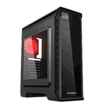 ქეისი GAMEMAX PARDOBLACKCOLOR MidT, 1*USB3.0, 2*USB2.0,1*120 RED, acrylic (side panel), without PSU, black