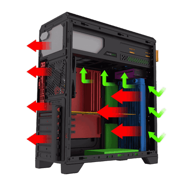 ქეისი GAMEMAX G561-FRGB, MidT, 1*USB3.0, 2*USB2.0, 3*120FRGB, acrylic (side panel), without PSU, black