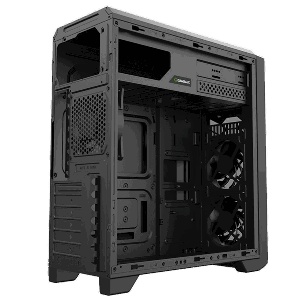 ქეისი GAMEMAX G563, MidT, 1*USB3.0, 2*USB2.0, 3*120BLUE, acrylic (side panel), without PSU, black