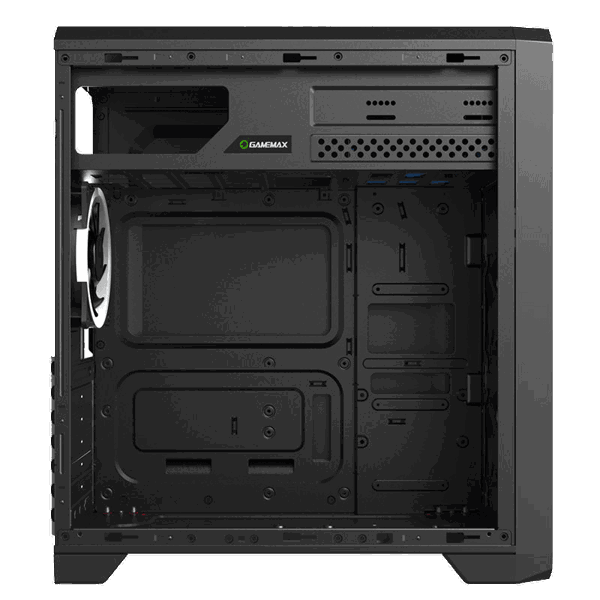 ქეისი GAMEMAX G563, MidT, 1*USB3.0, 2*USB2.0, 3*120BLUE, acrylic (side panel), without PSU, black