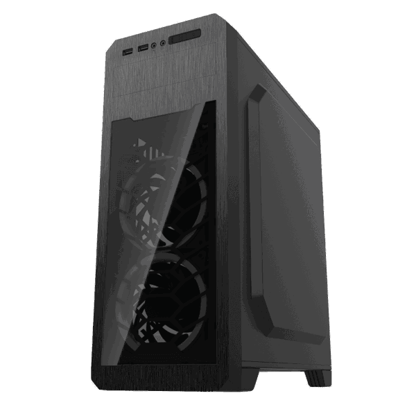 ქეისი GAMEMAX G563, MidT, 1*USB3.0, 2*USB2.0, 3*120BLUE, acrylic (side panel), without PSU, black