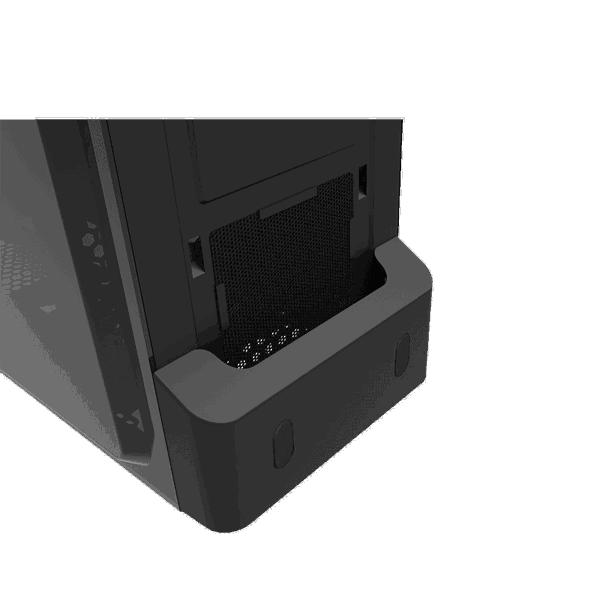 ქეისი GAMEMAX ELYSIUM, MidT, 1*USB3.0, 2*USB2.0, 2*120 BLUE, acrylic (side panel), without PSU, black