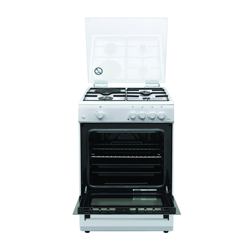 Gas Cooker, Vestel F66G31W, 3 Gas + 1 electric, White