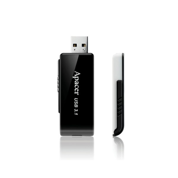 ფლეშ მეხსიერება: Apacer Flash Drive AH350 128GB USB3.1 Black - AP128GAH350B-1