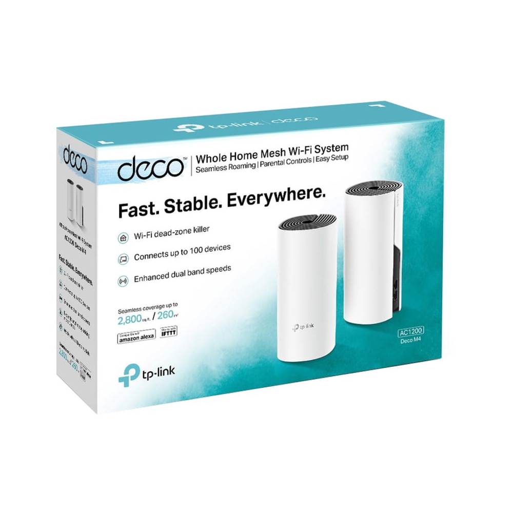 სახლის Wifi სისტემა TP-LINK Deco M4(2-pack) AC1200 Whole-Home Wifi system