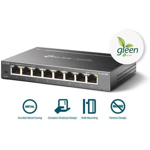 სვიჩი TP-Link TL-SG108E, 8-Port Gigabit Easy Smart Switch