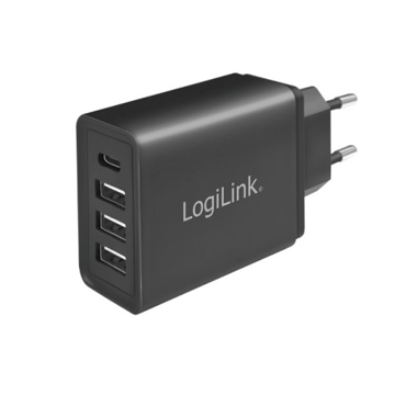 დამტენი: Logilink PA0221 USB Wall Charger 4port 3x USB-AF & 1x USB-CF 27W black