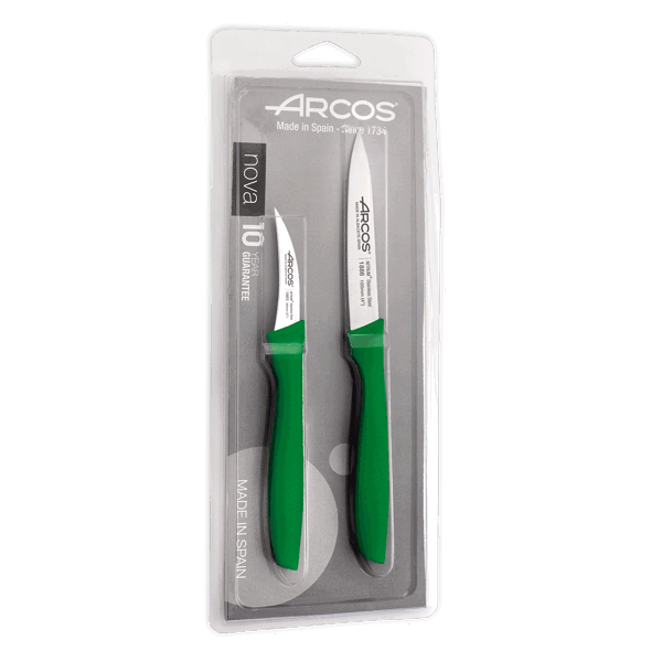 დანების ნაკრები Arcos Nova, 2 pc paring knife set. Green, blister