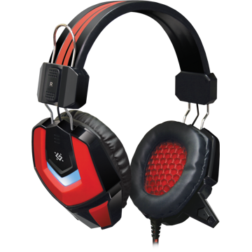 ყურსასმენი DEFENDER Ridley Gaming headset, black + red, cable 2.2 m