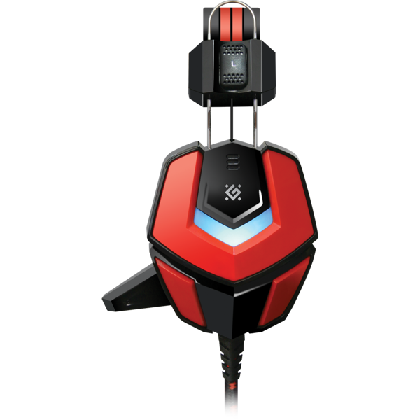 ყურსასმენი DEFENDER Ridley Gaming headset, black + red, cable 2.2 m